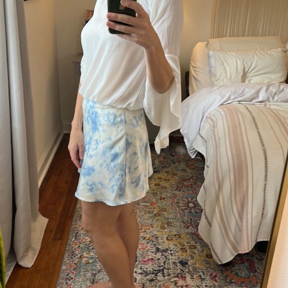 No‎ Boundaries Blue and White Tie Dye Circle Skirt Size Small - Picture 2 of 8
